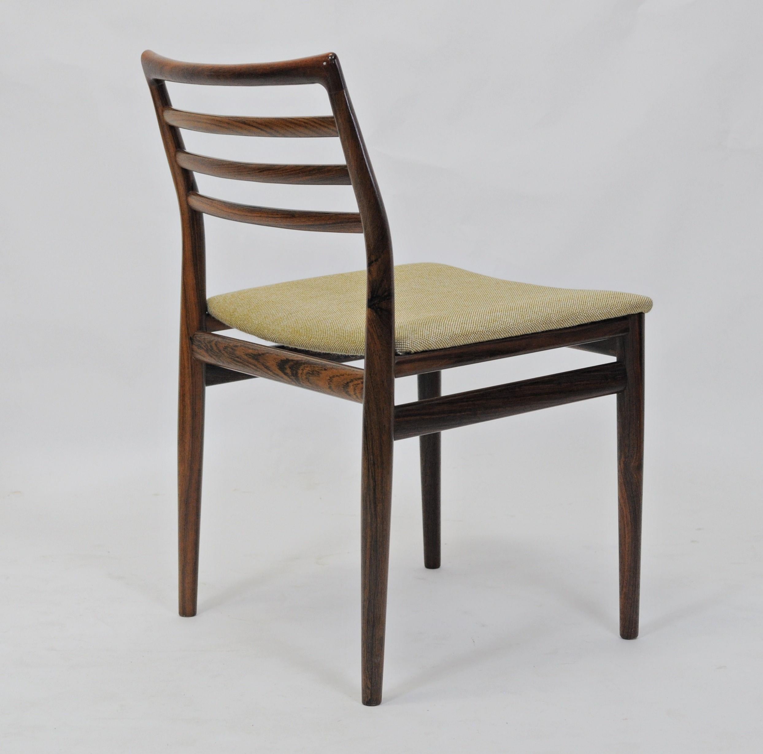 Leather 1960s Erling Torvits Refinished Rosewood Dining Chairs by Soro Mobelfabrik