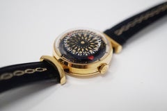 1960s Ernest Borel Kaleidoscope Cocktail Watch with Original Black Leather Strap