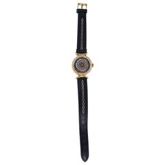 Retro 1960s Ernest Borel Kaleidoscope Cocktail Watch with Original Black Leather Strap