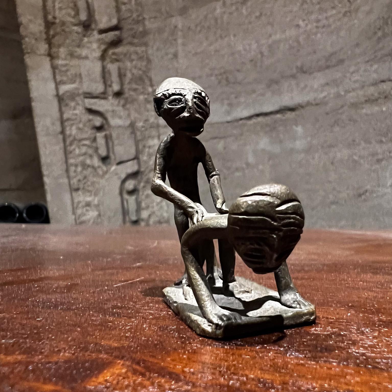 Mid-Century Modern 1960s Erotic Themed Couple Art African Sculpture in Bronze