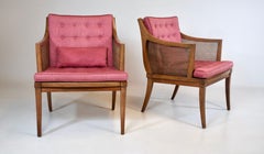 1960's Erwin Lambeth Cane Arm Chairs, Pair