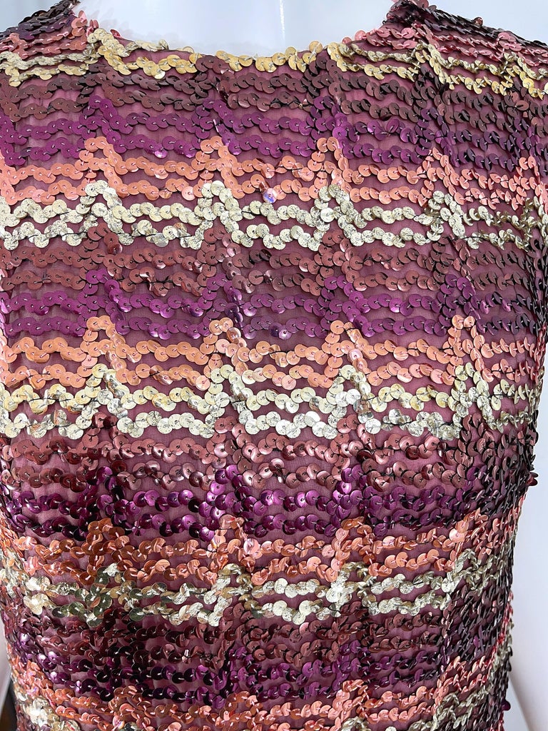 Vintage pink sequin open back top