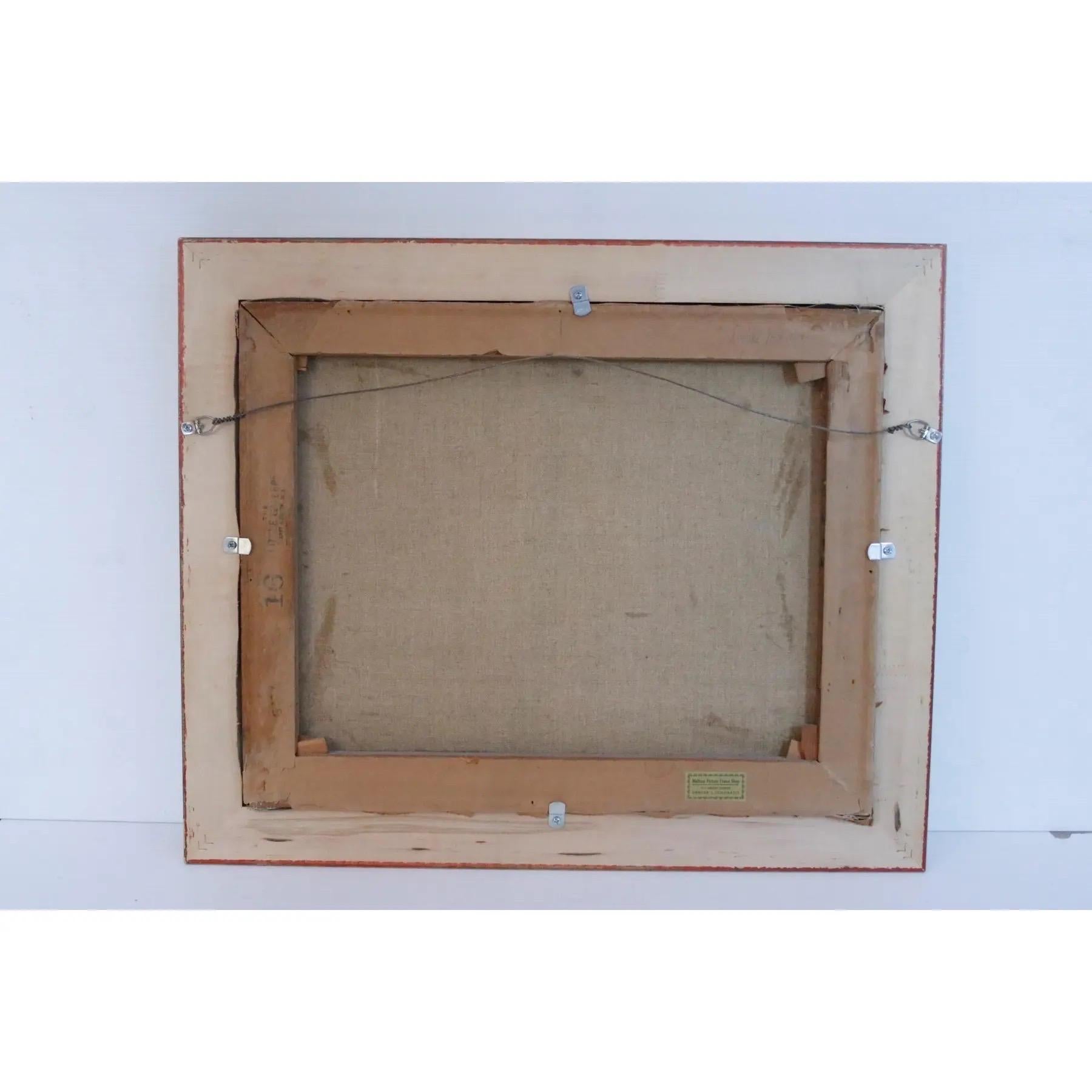 1960’s Ethelyn P.Cobb Floating Market Scene Oil on Canvas im Angebot 1