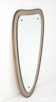 1960's Ettore Sottsass Attributed Brass Wall Mirror