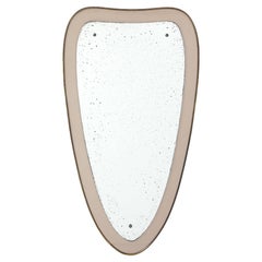 1960's Ettore Sottsass Attributed Brass Wall Mirror