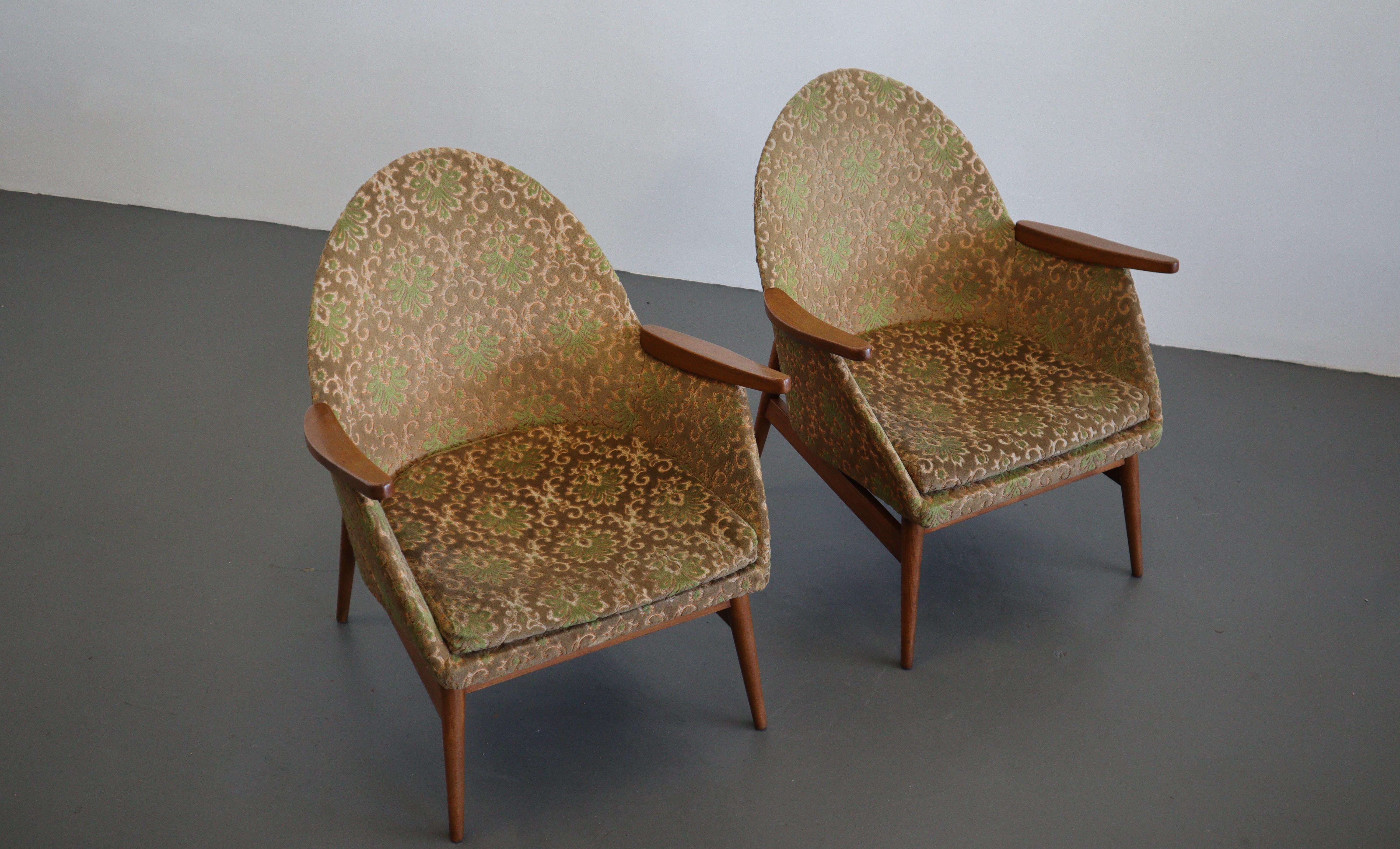 Scandinavian 1960's European Arm Lounge Chairs
