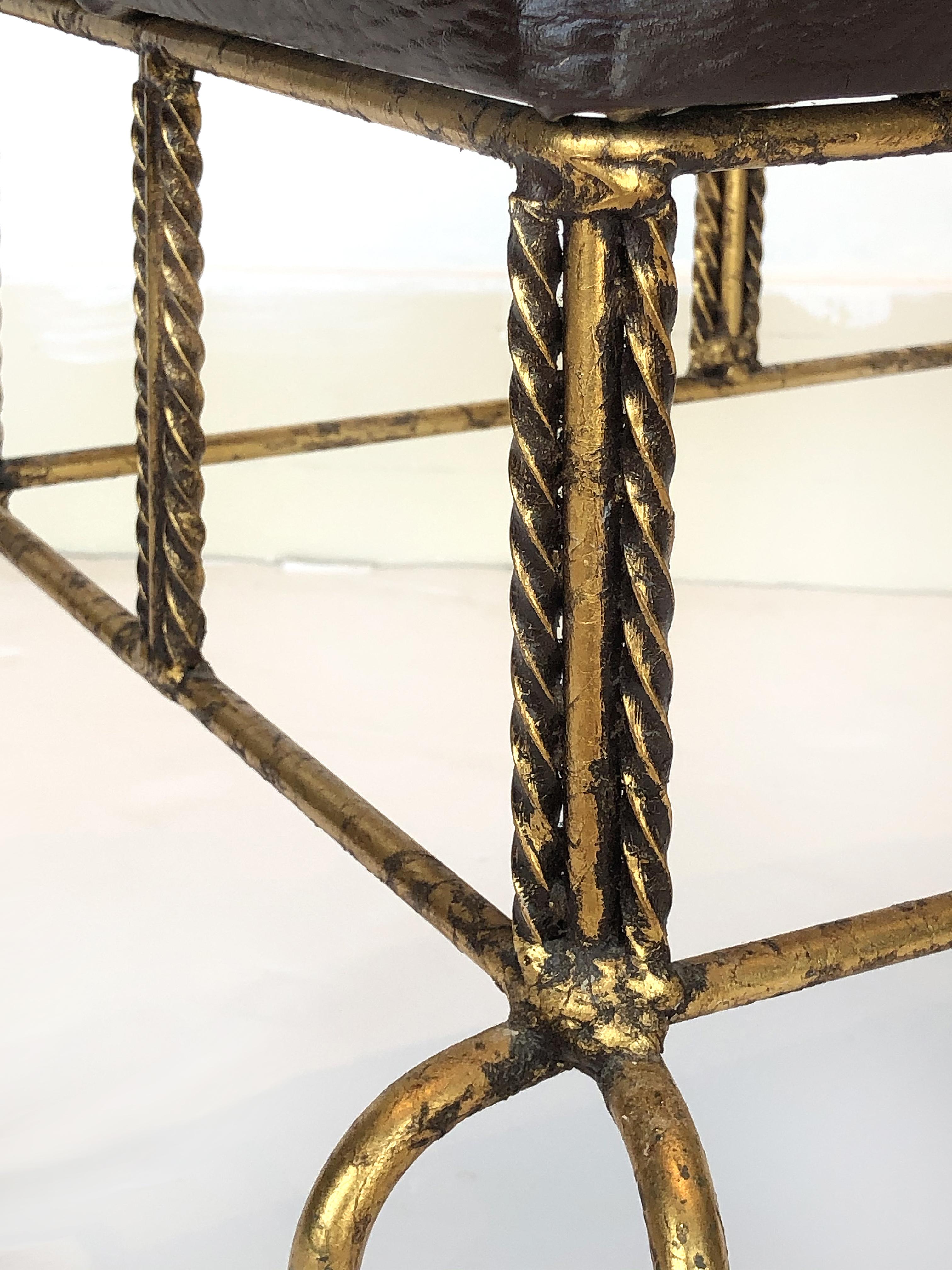 1960s European Hollywood Regency Gilt-Iron Bench / Stool 1