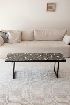 1960s European midcentury modern Stone Pebbles Fragment Terrazzo Coffee Table