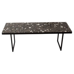 1960s European midcentury modern Stone Pebbles Fragment Terrazzo Coffee Table