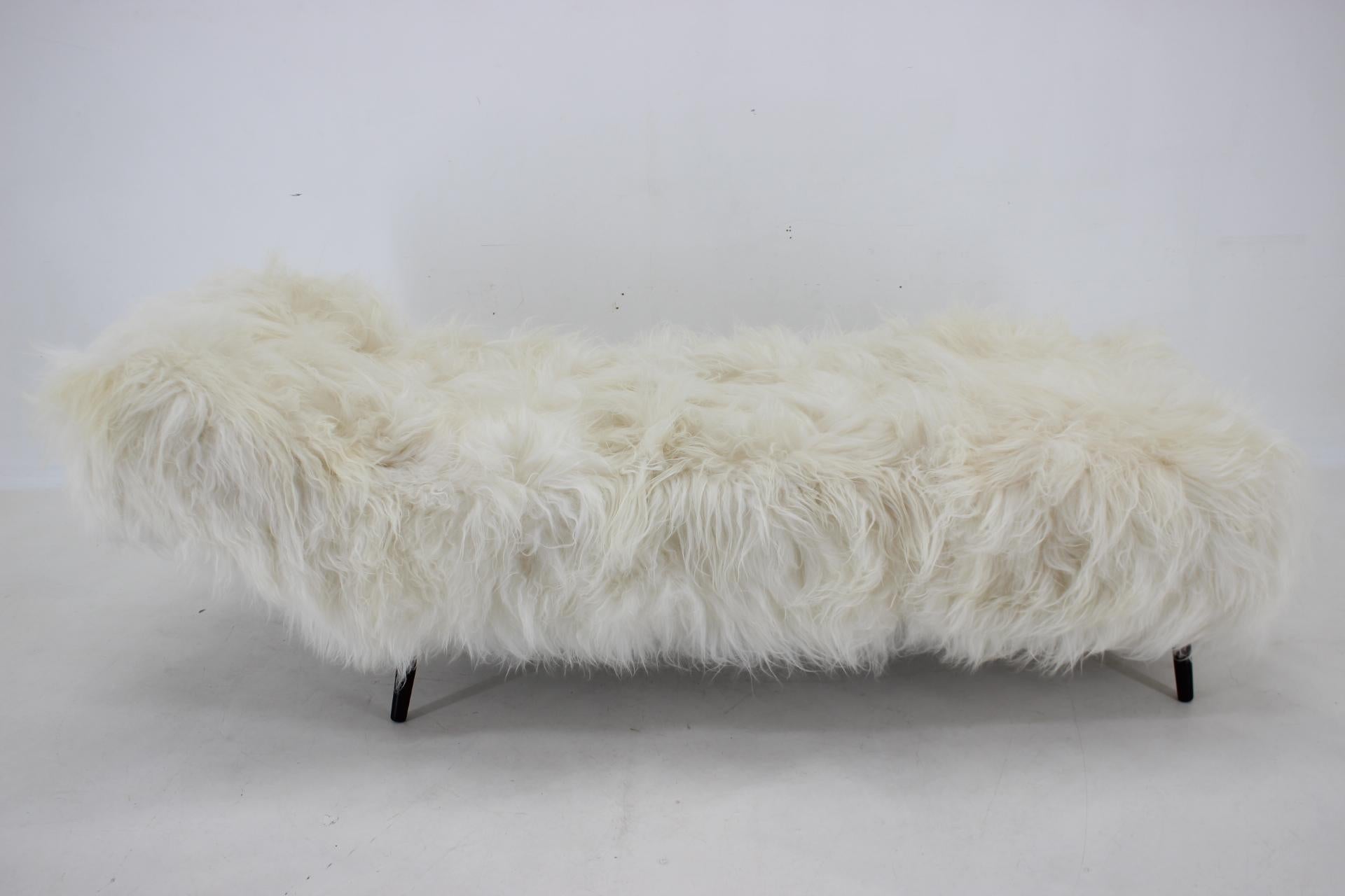 - Carefully refurbished 
- Newly upholstered in exclusive fine sheepskin from Island sheeps
