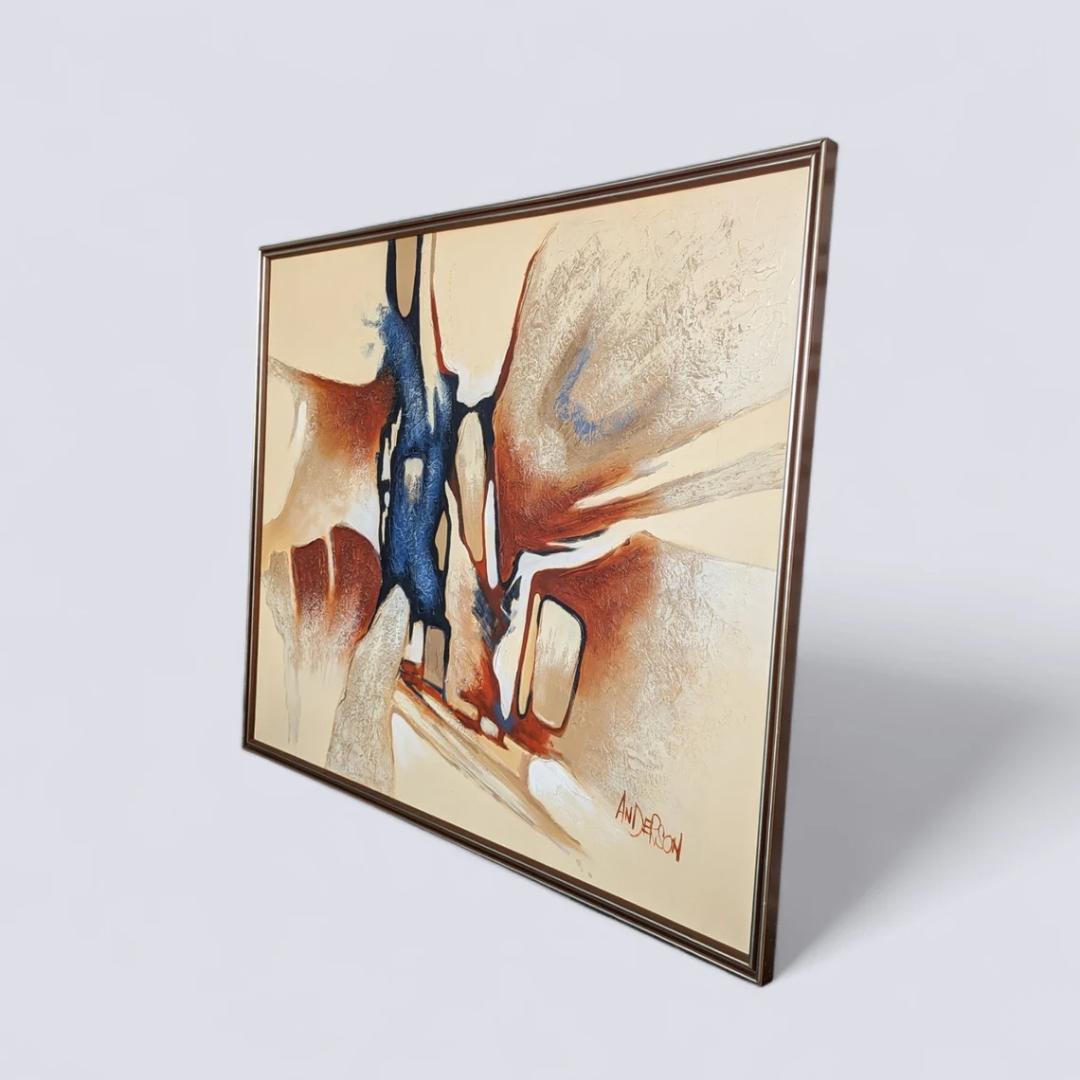 1960er Jahre Expressionistische Abstrakte Wüstenszene Ölgemälde von Anderson (Moderne der Mitte des Jahrhunderts) im Angebot