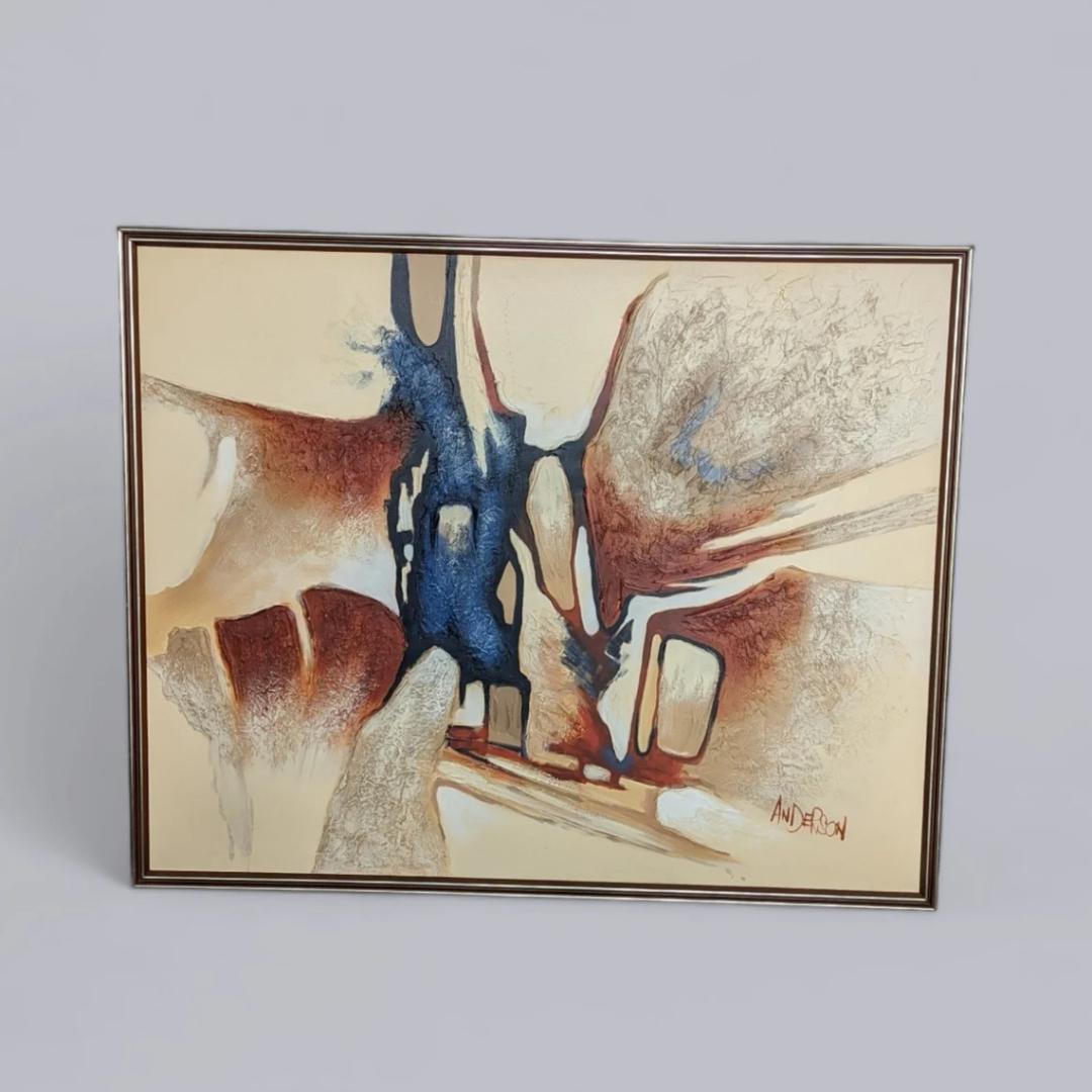 1960er Jahre Expressionistische Abstrakte Wüstenszene Ölgemälde von Anderson (20. Jahrhundert) im Angebot