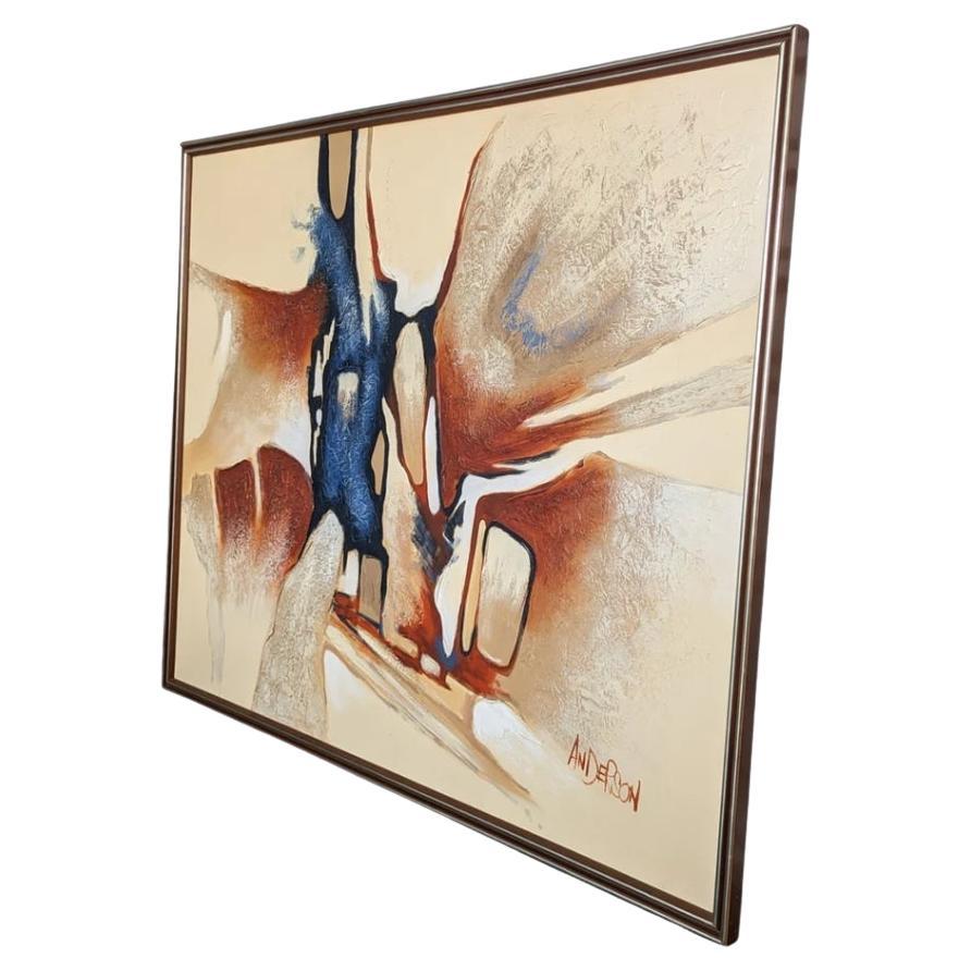 1960er Jahre Expressionistische Abstrakte Wüstenszene Ölgemälde von Anderson im Angebot