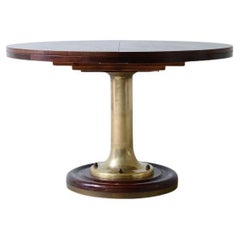 1960 Mesa de barco extensible con columna de bronce fundido