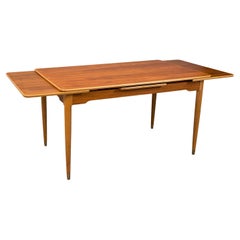 1960's Extensible Dining Table in Teak Wood and Beech