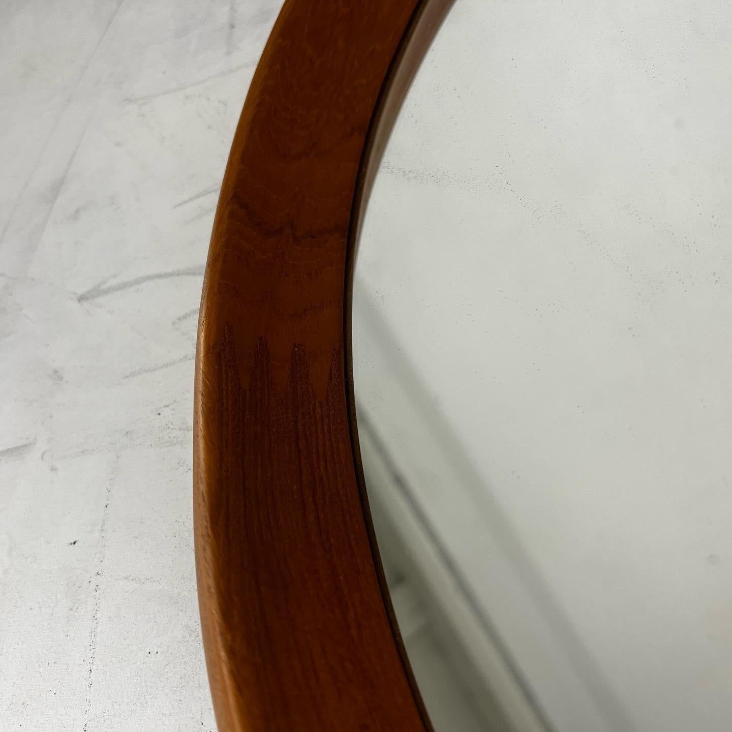 Mid-Century Modern 1960s Extra Large Oval Danish Modern Mirror by Pedersen & Hansen For Sale