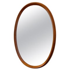 1960s Extra Large Oval Danish Modern Mirror by Pedersen & Hansen