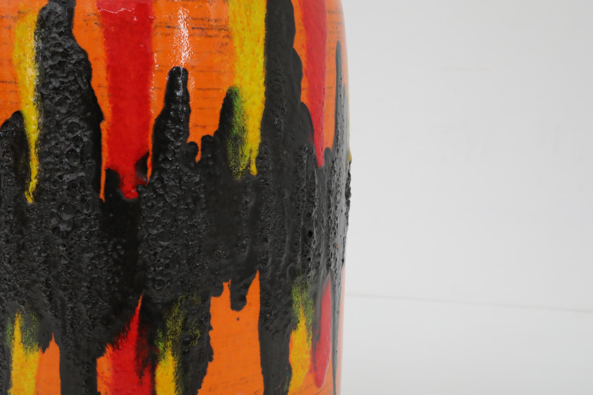 Vaso extra large in ceramica con smalto arancione della Germania occidentale di Scheurich del 1960 in vendita 7