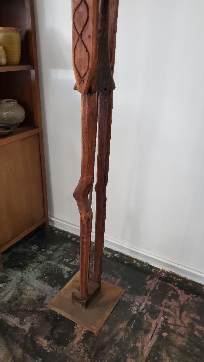 1960s Extremely Tall and Thin Don Quixote Wooden Sculpture by Witco For Sale 1