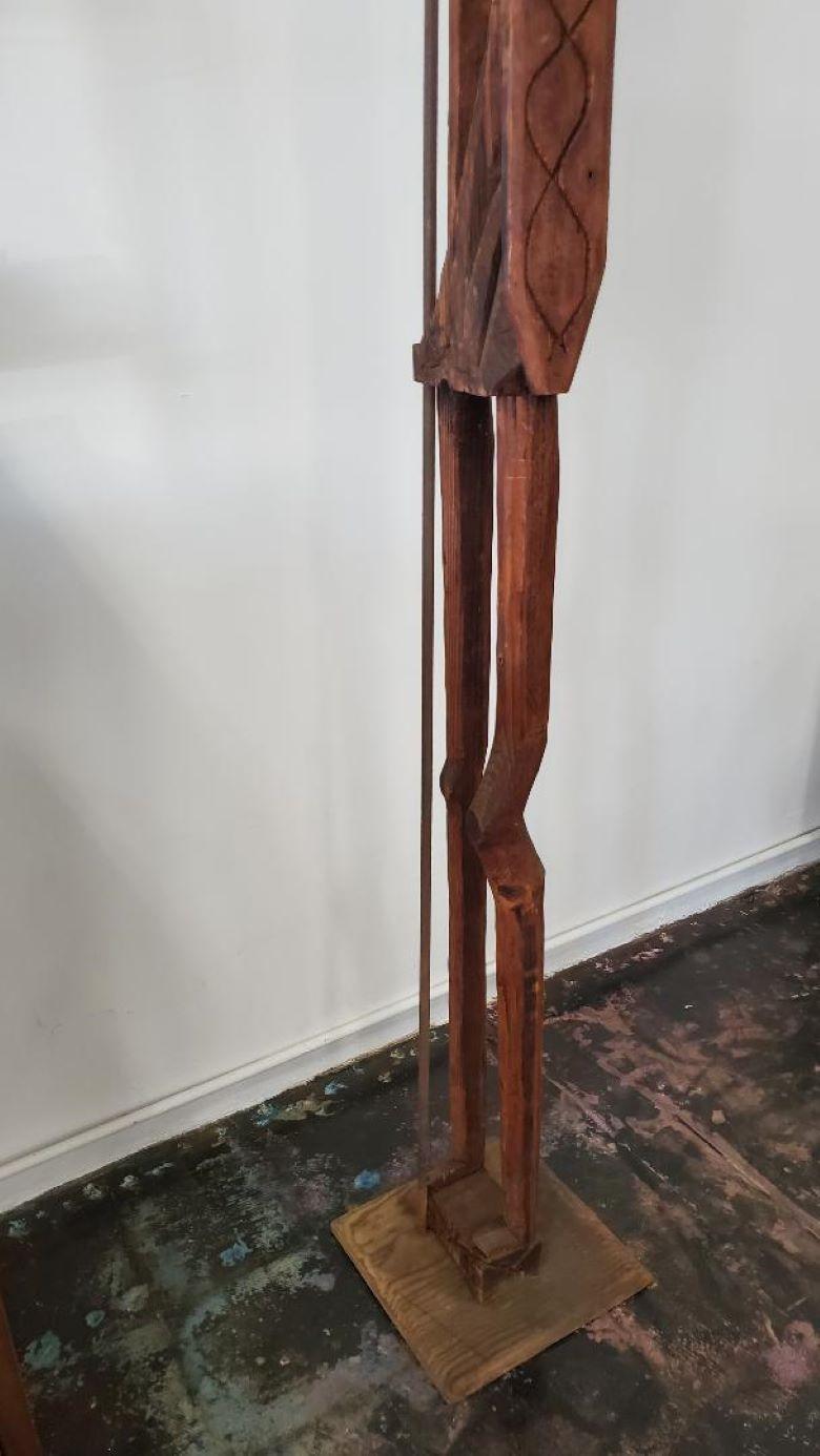 1960s Extremely Tall and Thin Don Quixote Wooden Sculpture by Witco For Sale 2