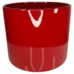 1960s Fab Red Modern Gainey Planter Architectural Pottery California