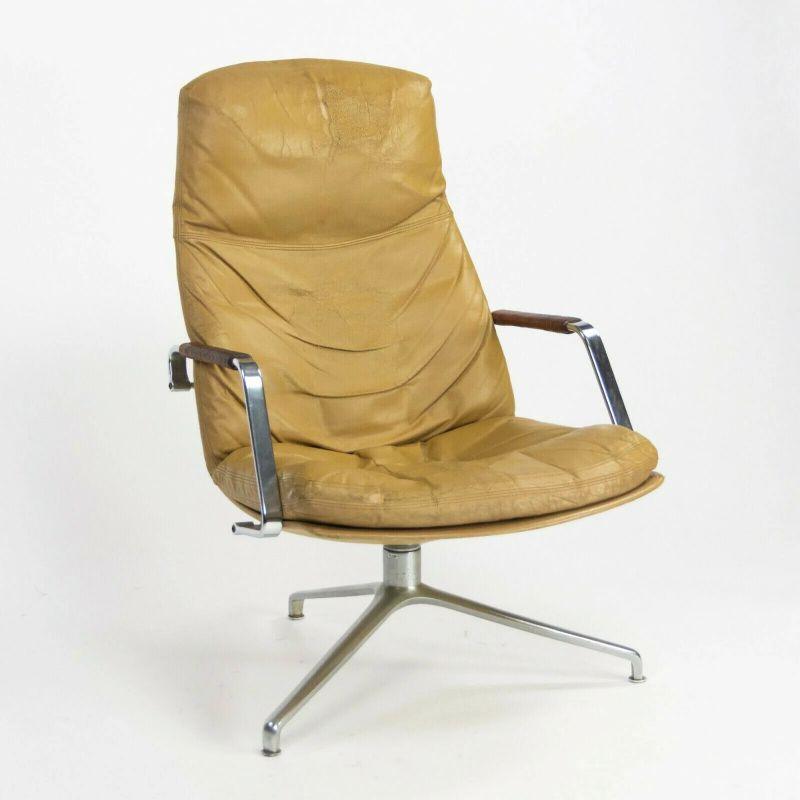 Listed for sale is a gorgeous original 1960s FK86 lounge chair, designed by Fabricius and Kastholm for Kill International of Germany. This 1960s example was meticulously crafted from stainless steel, leather, and fabric. The craftspeople required to