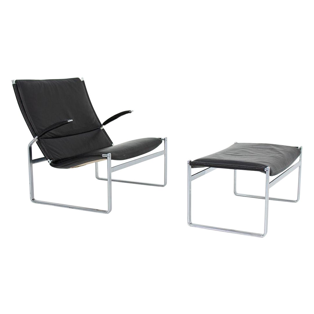 Fauteuil de salon et repose-pieds Fk 81 de Fabricius & Kastholm pour Kill International, années 1960