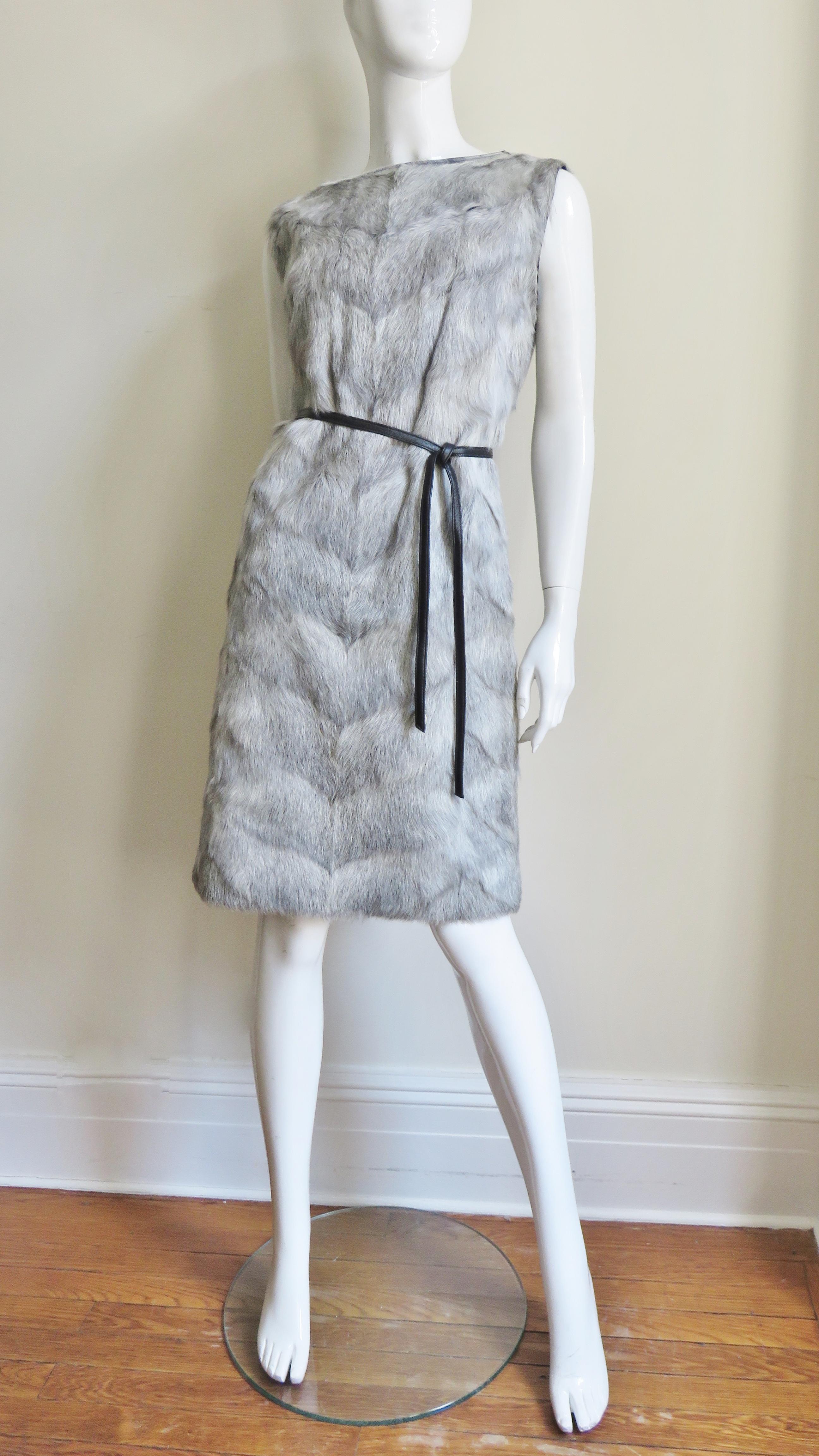 1960s Designer Fur Dress and Jacket For Sale 2