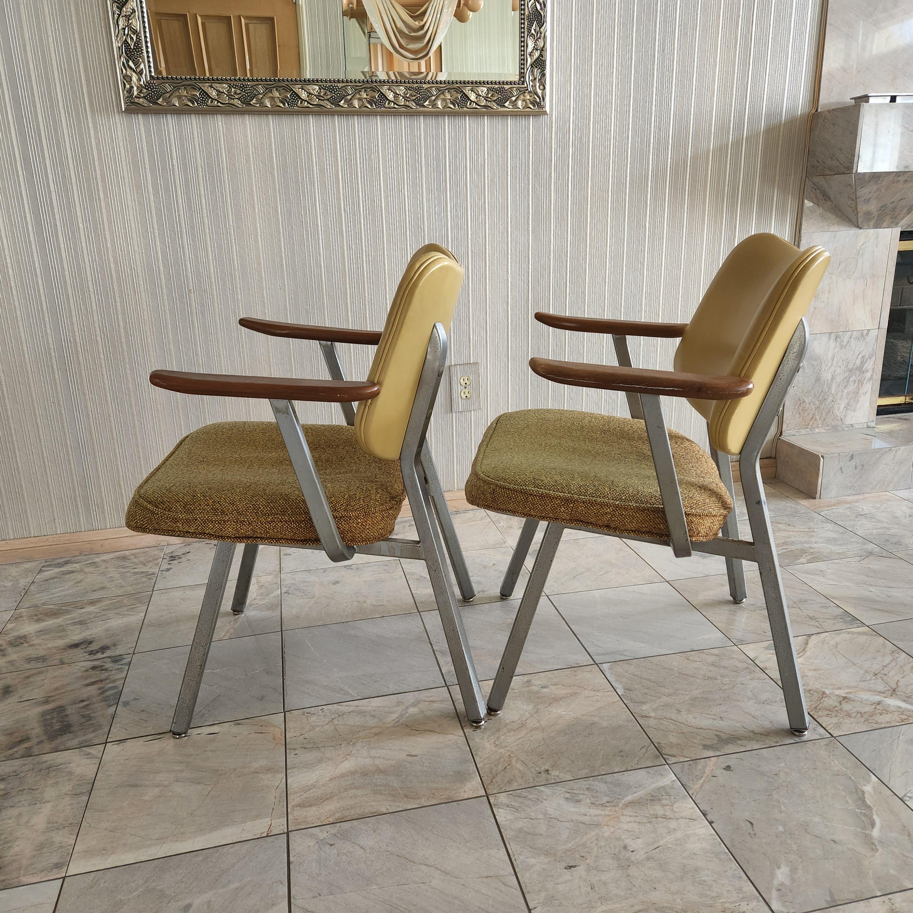 1960s Two Armchairs Streamline Royal Metal Donald Deskey For Sale 5