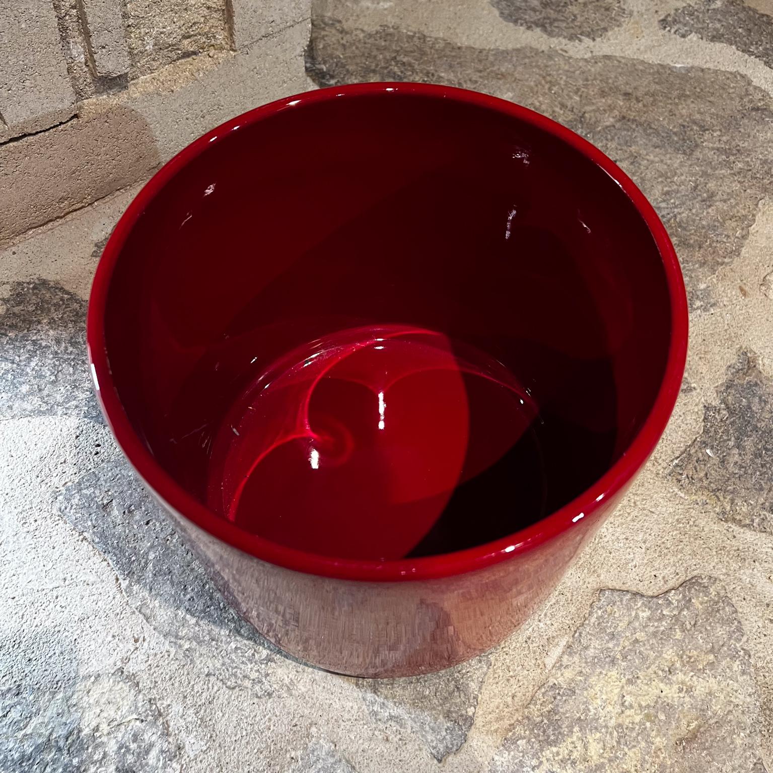 American 1960s Fabulous Red Gainey Planter Architectural Pottery California For Sale