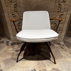 Viko Baumritter  Style  Atomic Ranch White Swivel Armchair 1959