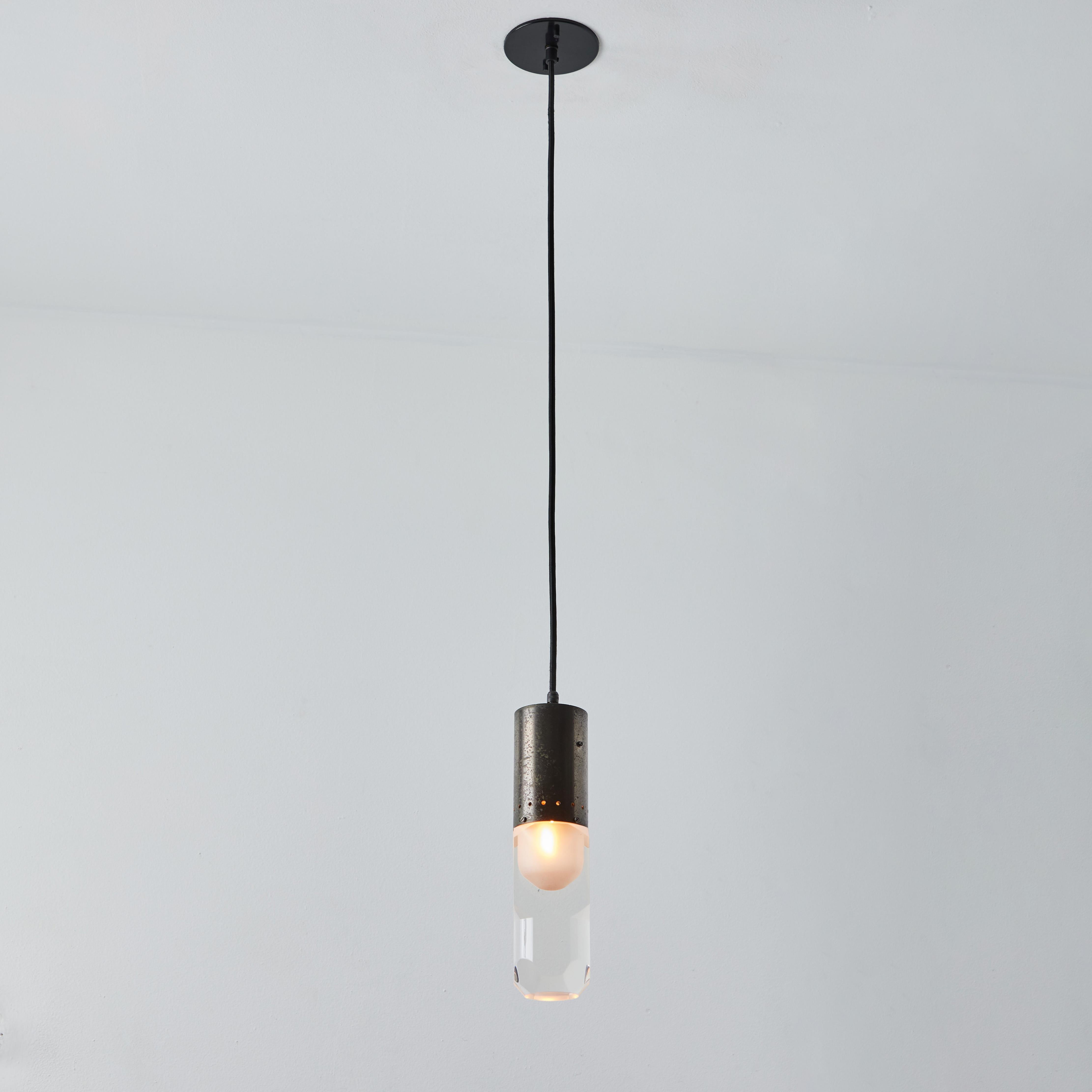 1960s Faceted Diffuser Pendant Lamp Attributed to Stilnovo For Sale 4