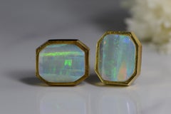 1960s Faceted Opal Gold Cufflinks