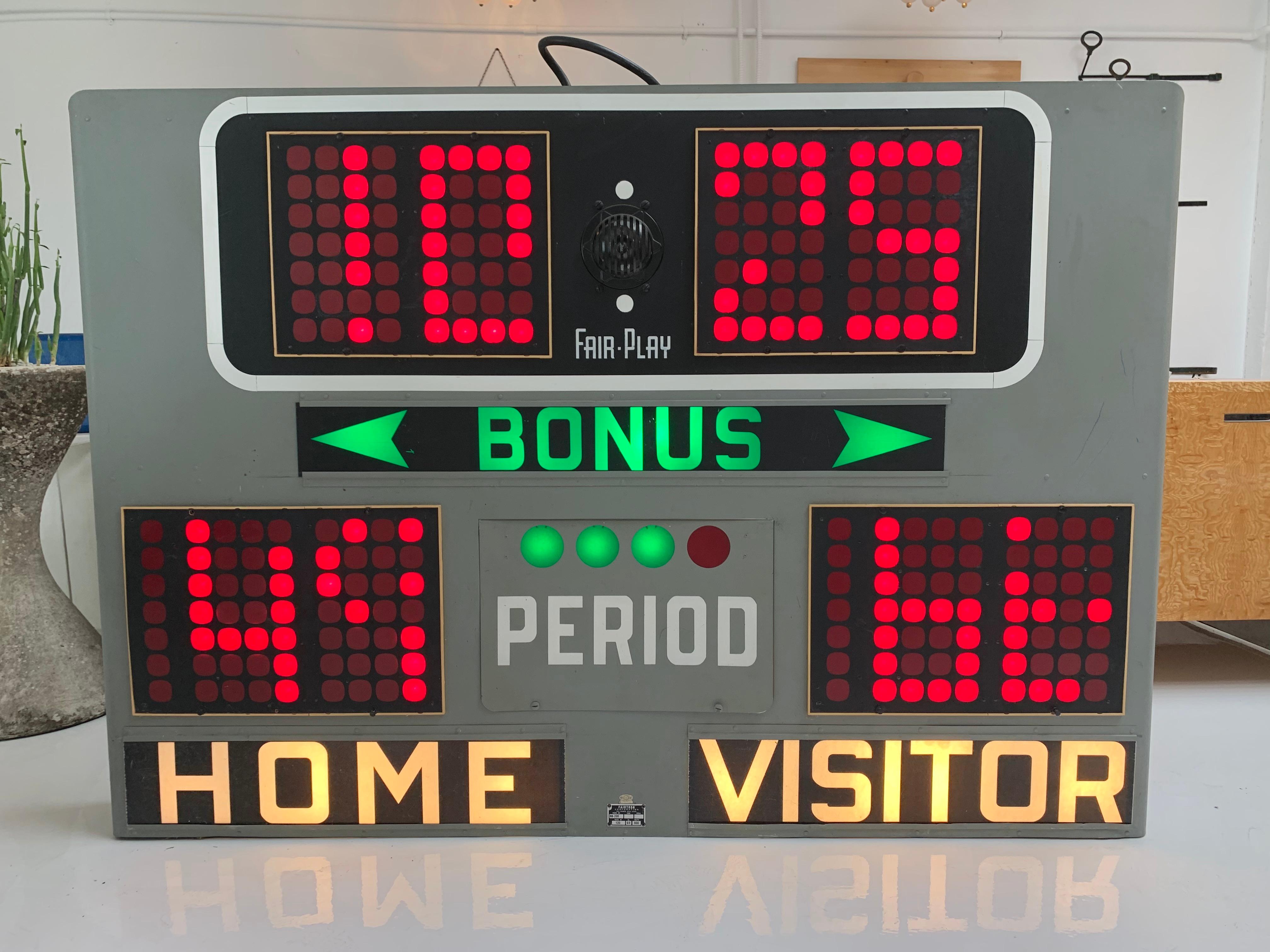 1960s Fair Play Electro-Magnetic Basketball Scoreboard at 1stDibs