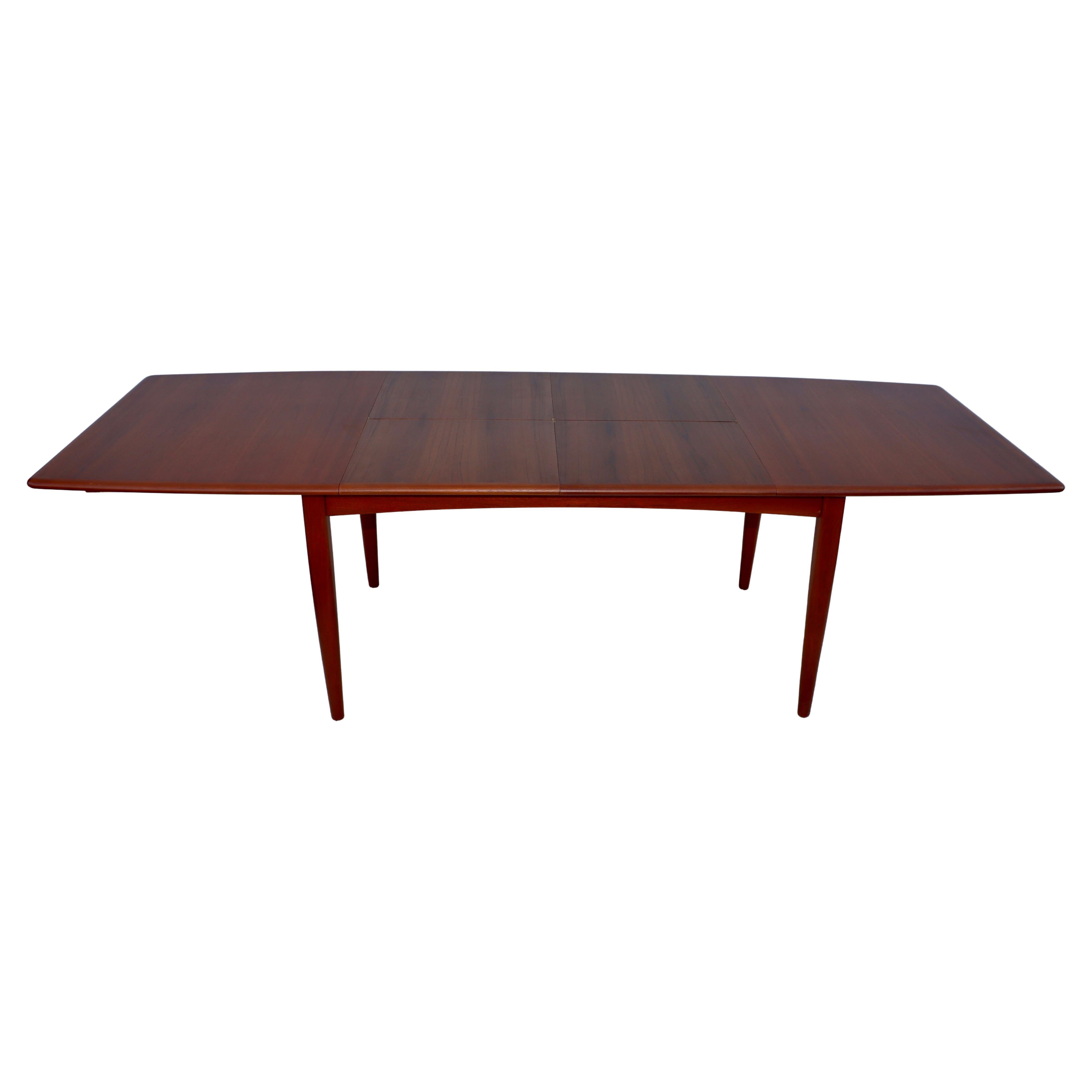 1960
s Falster Møbelfabrik Teak Dining Table With Two Hidden Leaves For Sale