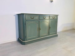 1960s Farmhouse Style Buffet or Sideboard in Azure Blue