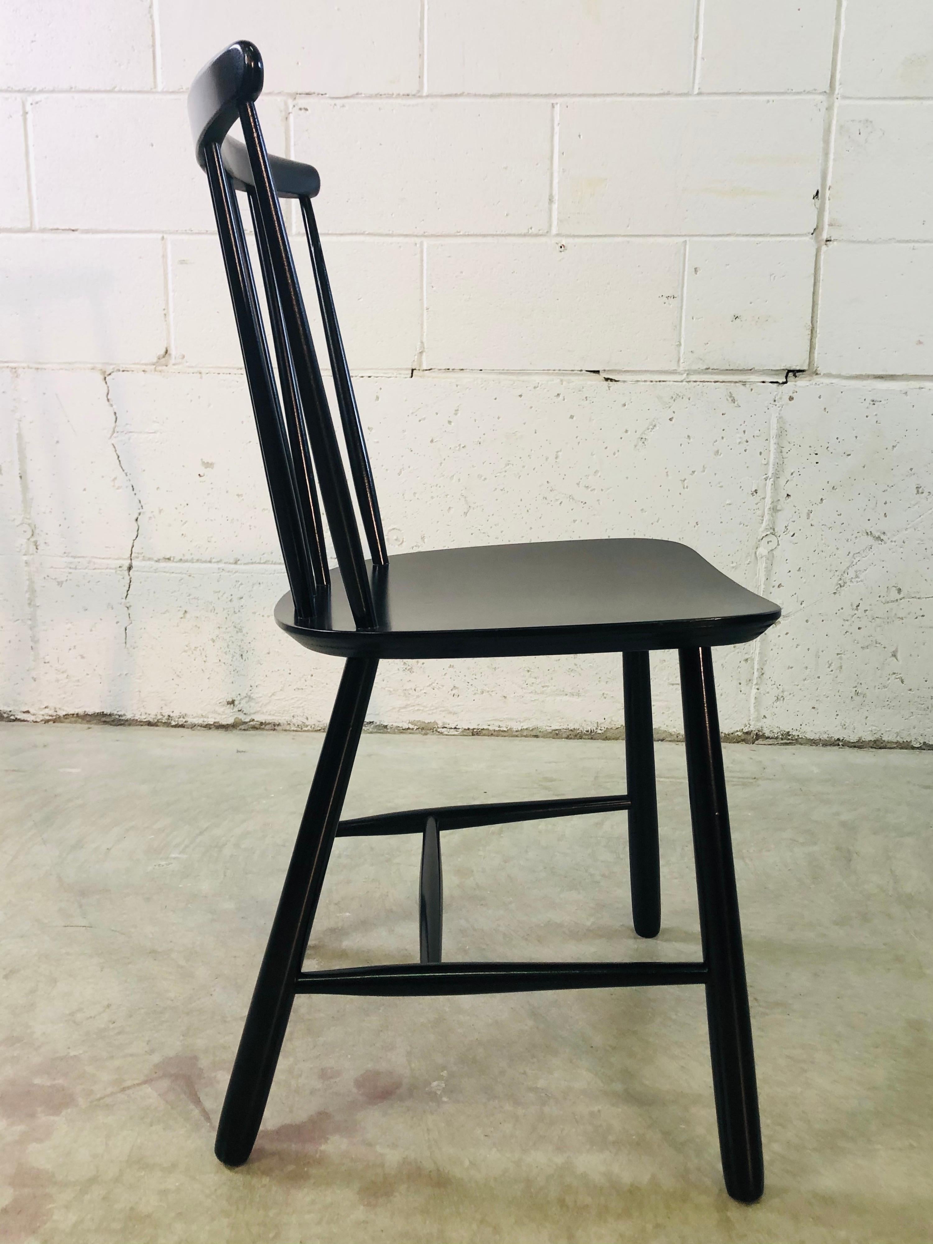 Wood 1960s Farstrup Danish Black Dining Chairs, Set of 3 For Sale