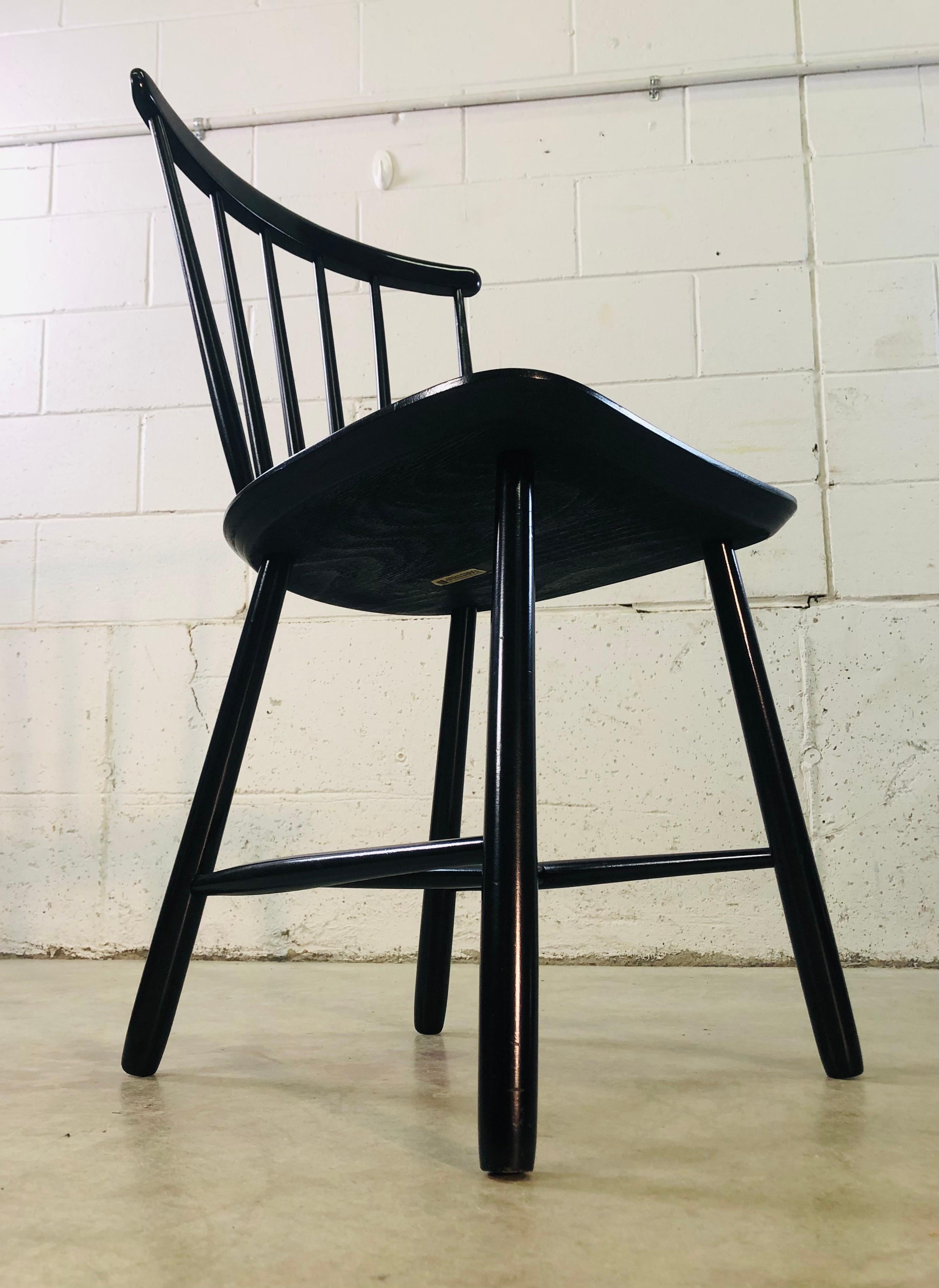 1960s Farstrup Danish Black Dining Chairs, Set of 3 For Sale 3