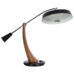 lampe de bureau à pendule Fase President des années 1960