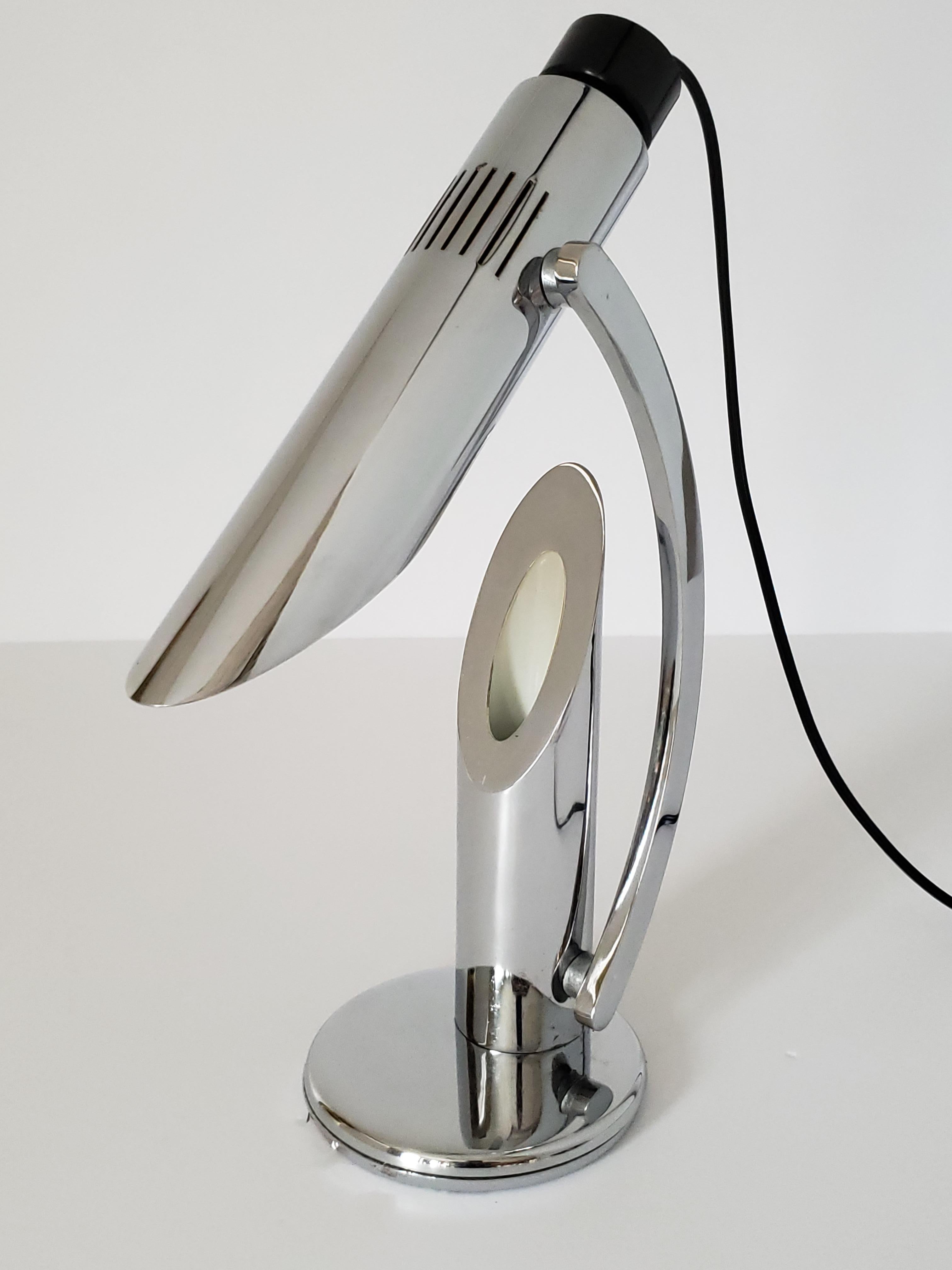 Fase 'Tharsis' Chrom-Tischlampe, Spanien, 1960er Jahre im Angebot 5