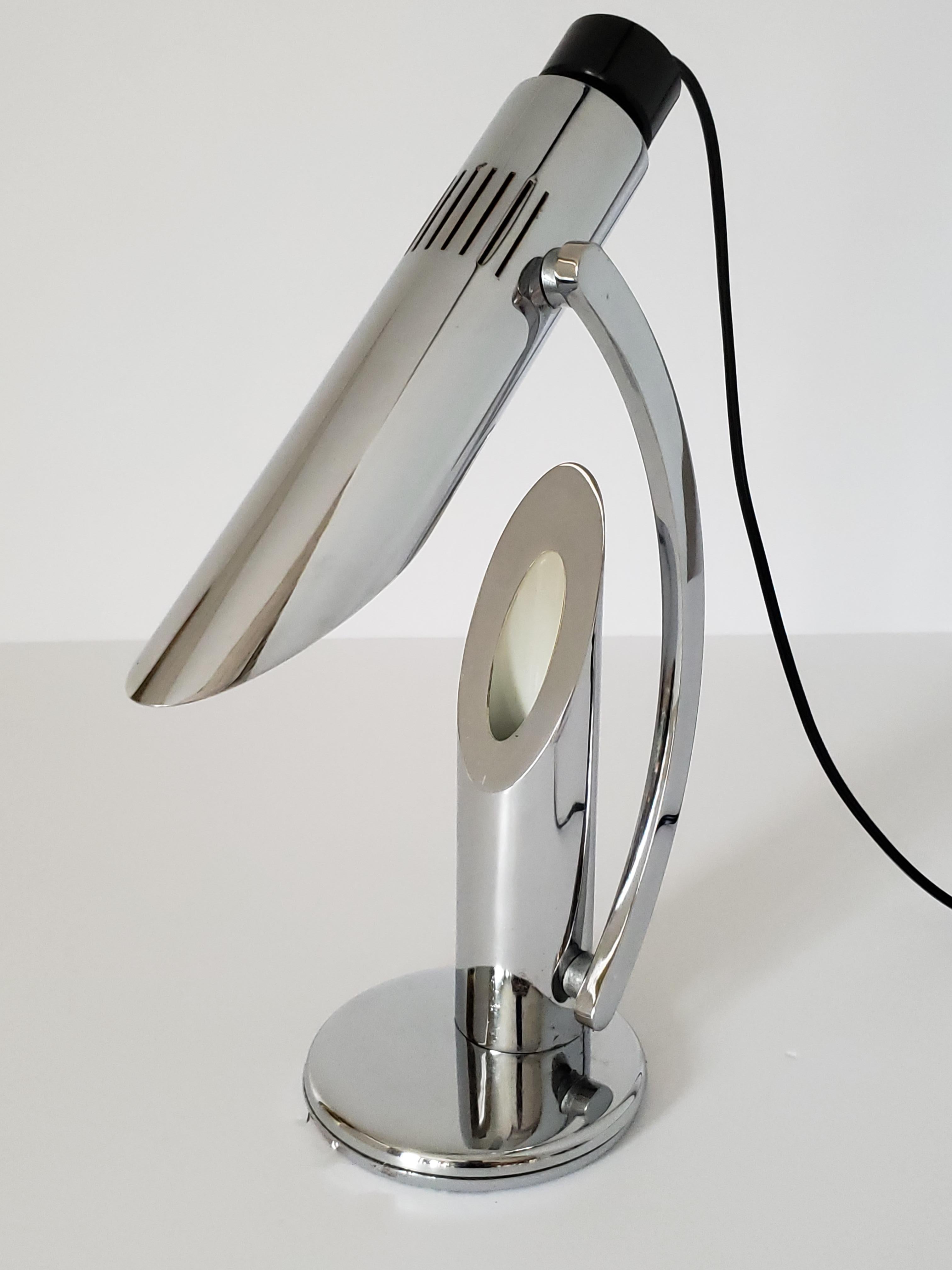 Lámpara de mesa Fase 'Tharsis' Cromo, España, años 60 en venta 3