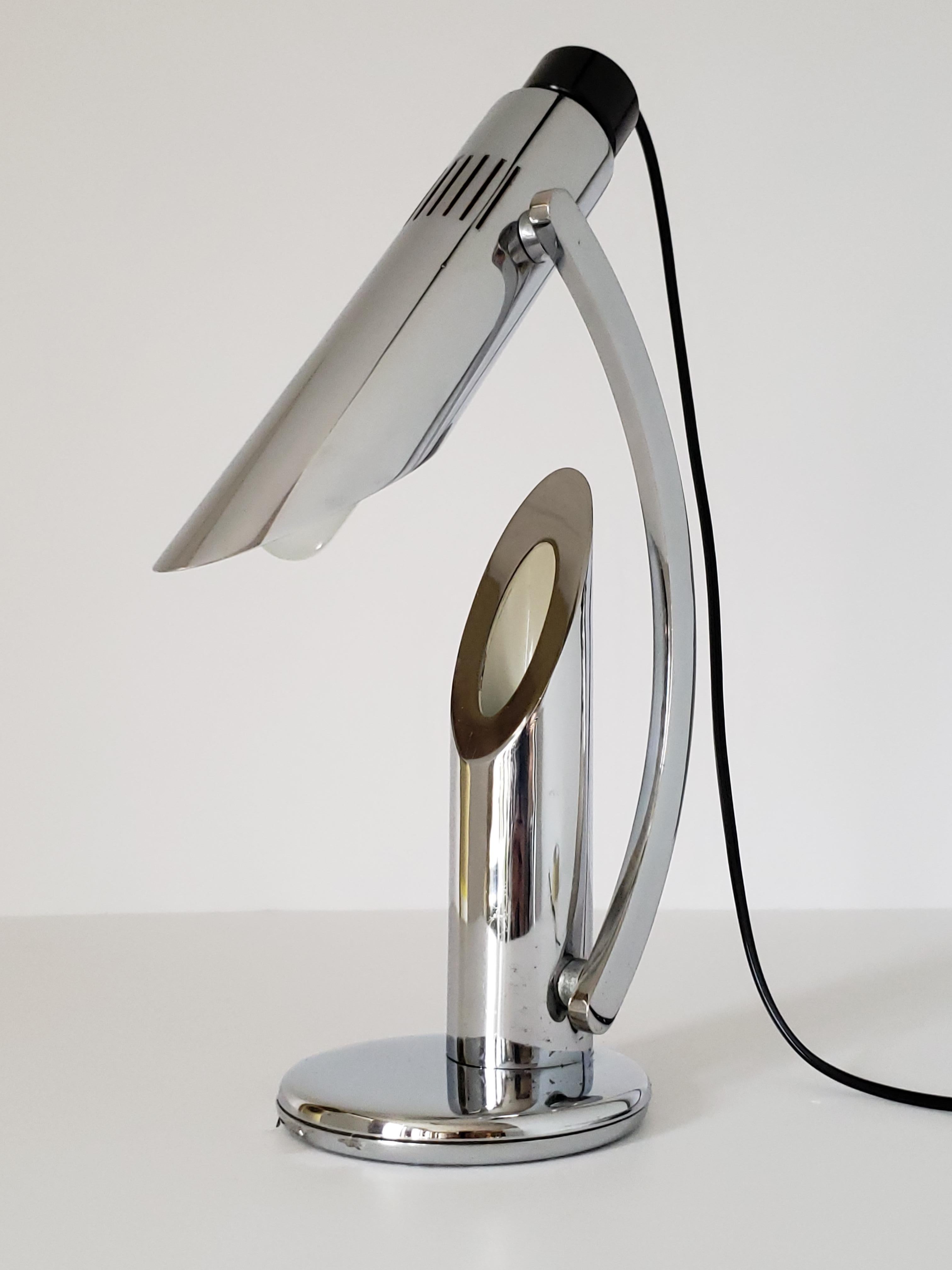 Fase 'Tharsis' Chrom-Tischlampe, Spanien, 1960er Jahre im Angebot 6