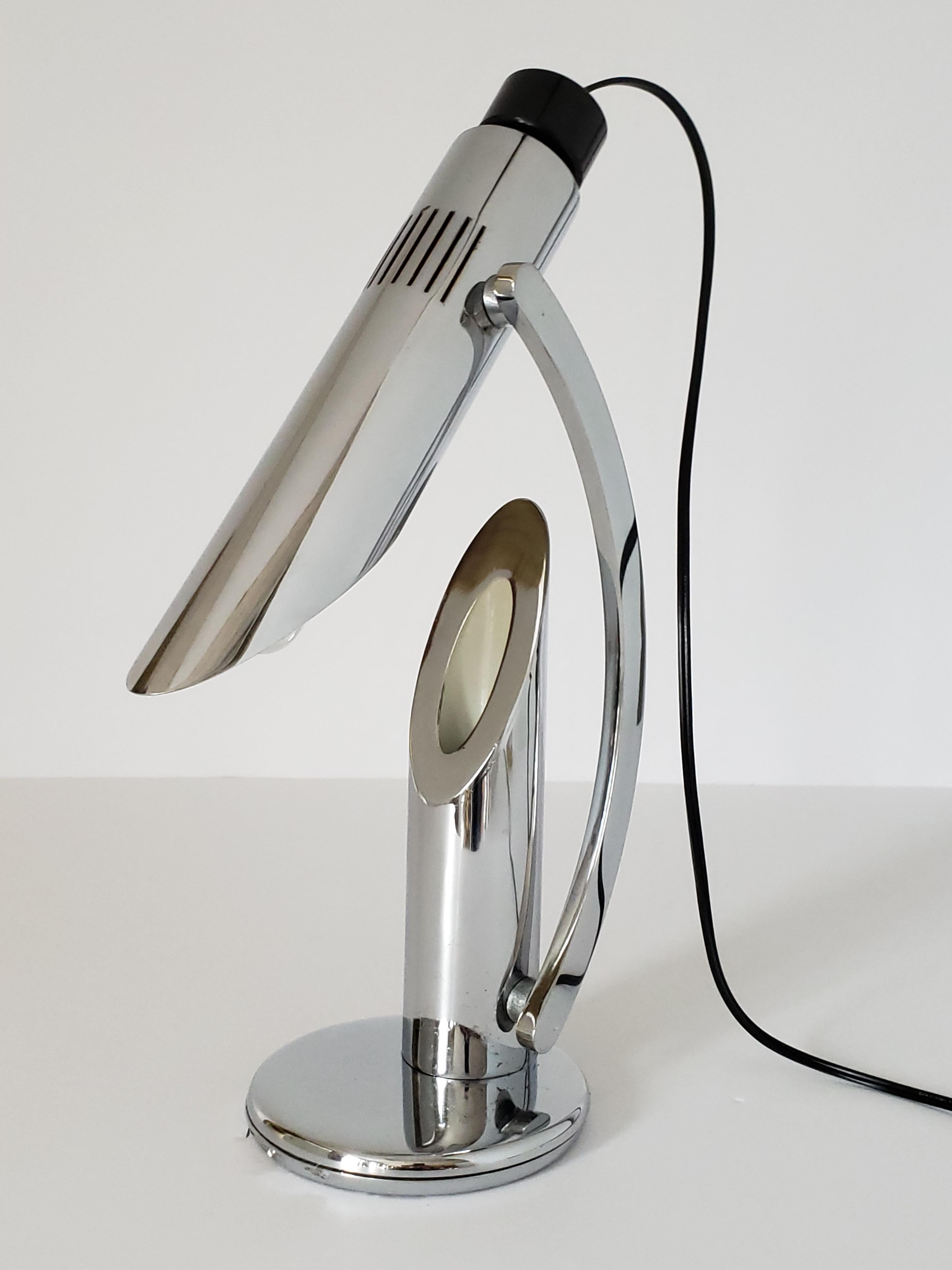 Fase 'Tharsis' Chrom-Tischlampe, Spanien, 1960er Jahre im Angebot 7