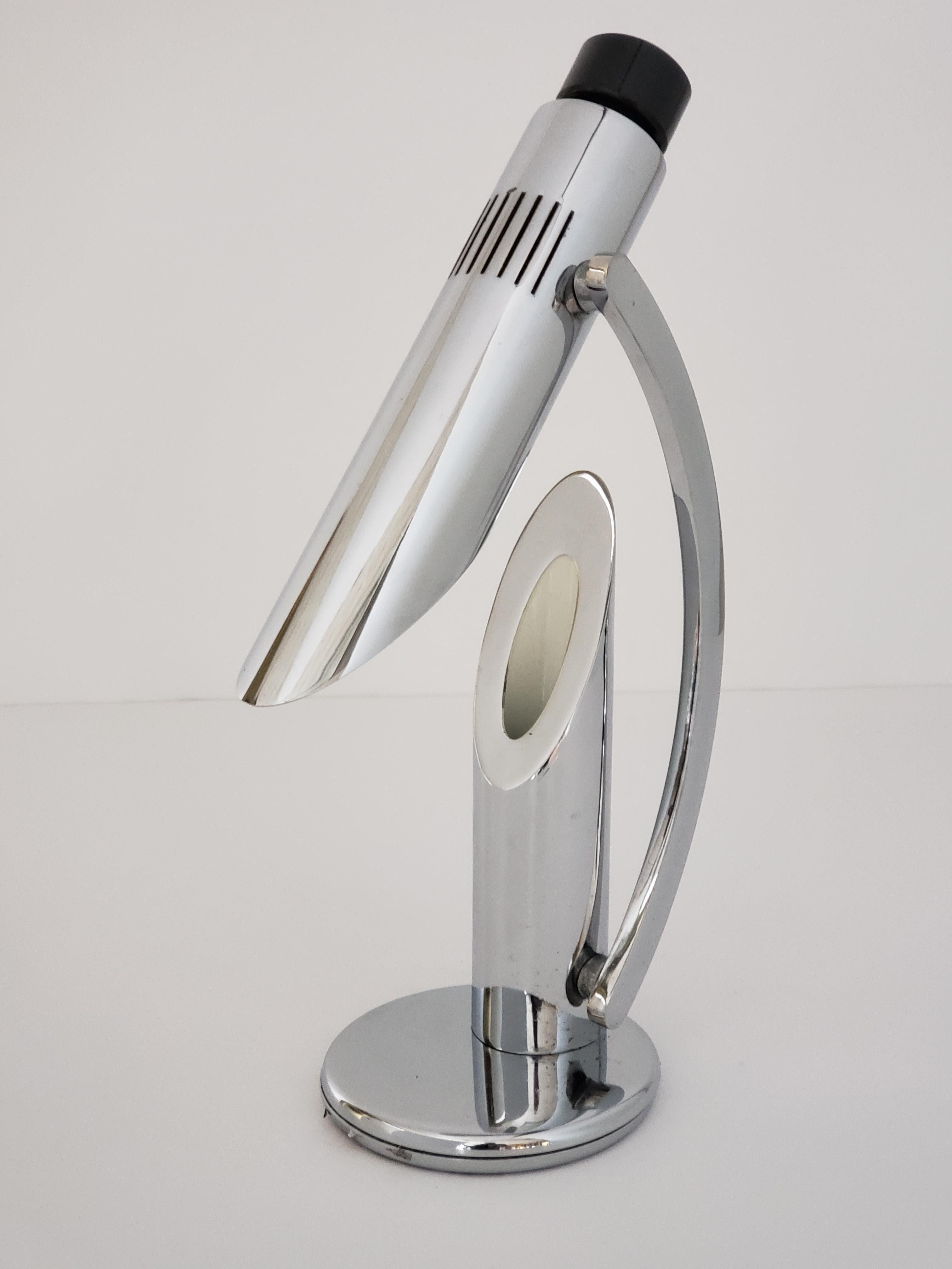 Fase 'Tharsis' Chrom-Tischlampe, Spanien, 1960er Jahre im Angebot 11