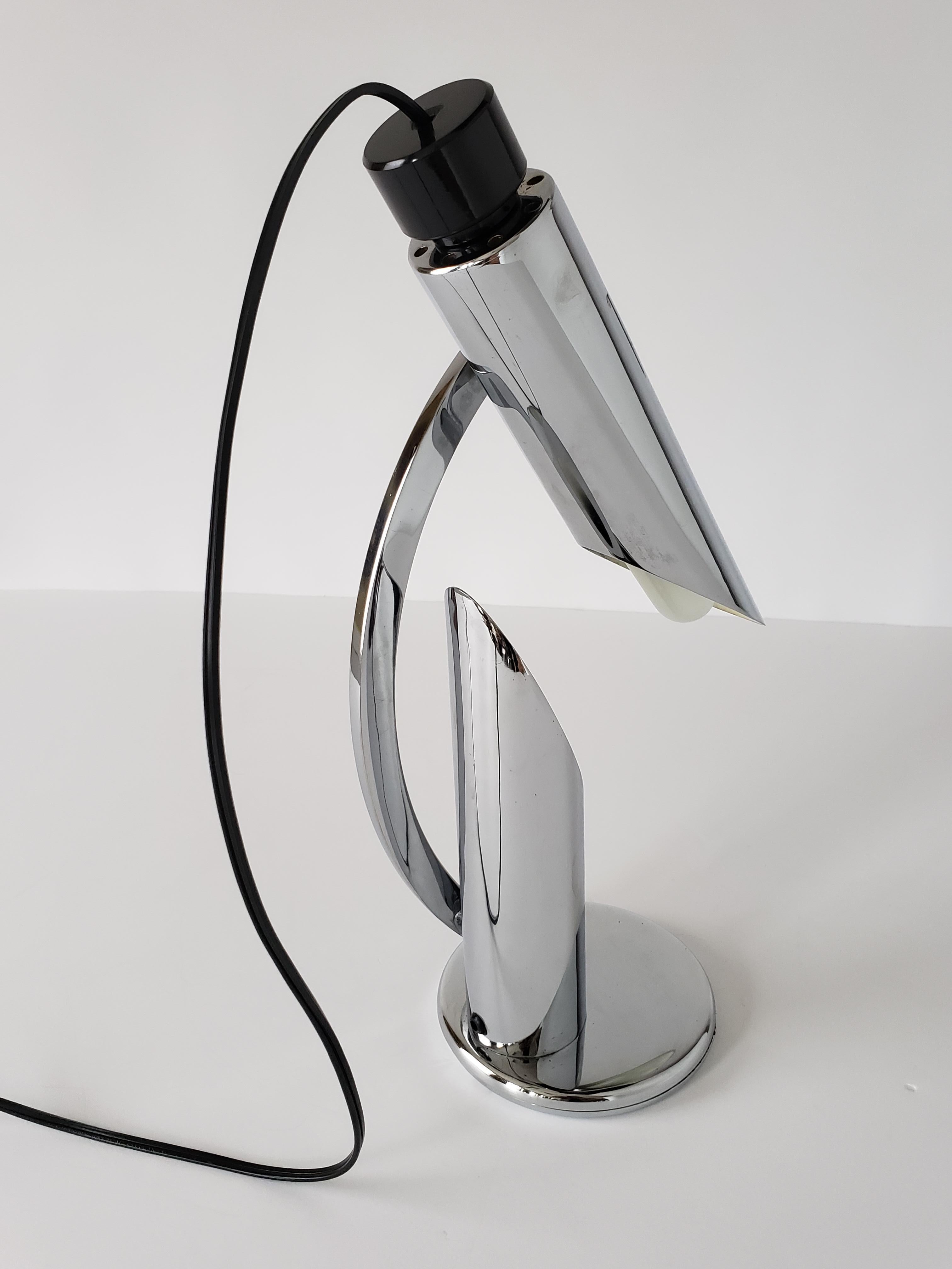 Mid-Century Modern 1960s Fase 'Tharsis' Chrome Table Lamp, Spain For Sale