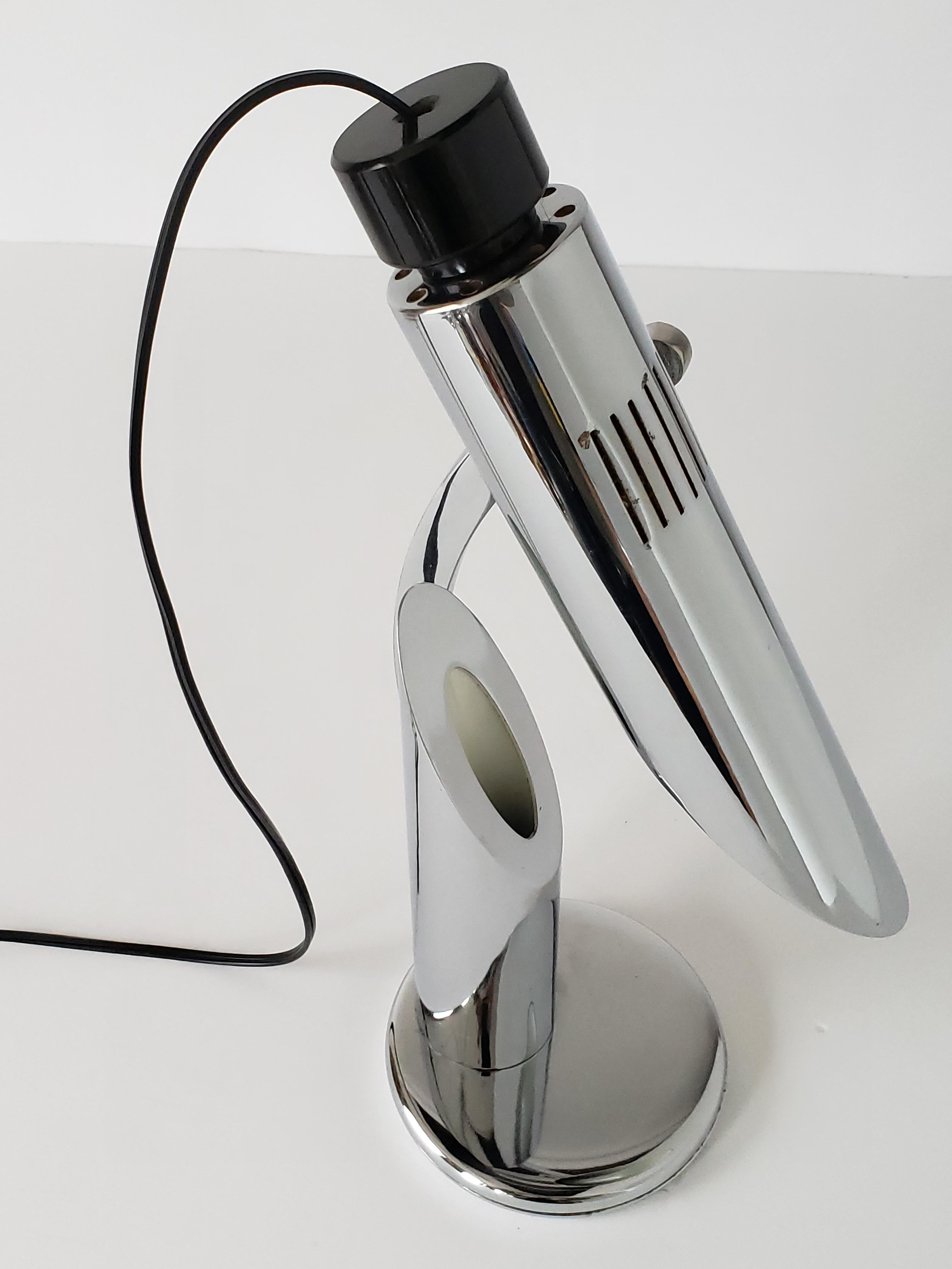 Mid-20th Century 1960s Fase 'Tharsis' Chrome Table Lamp, Spain For Sale