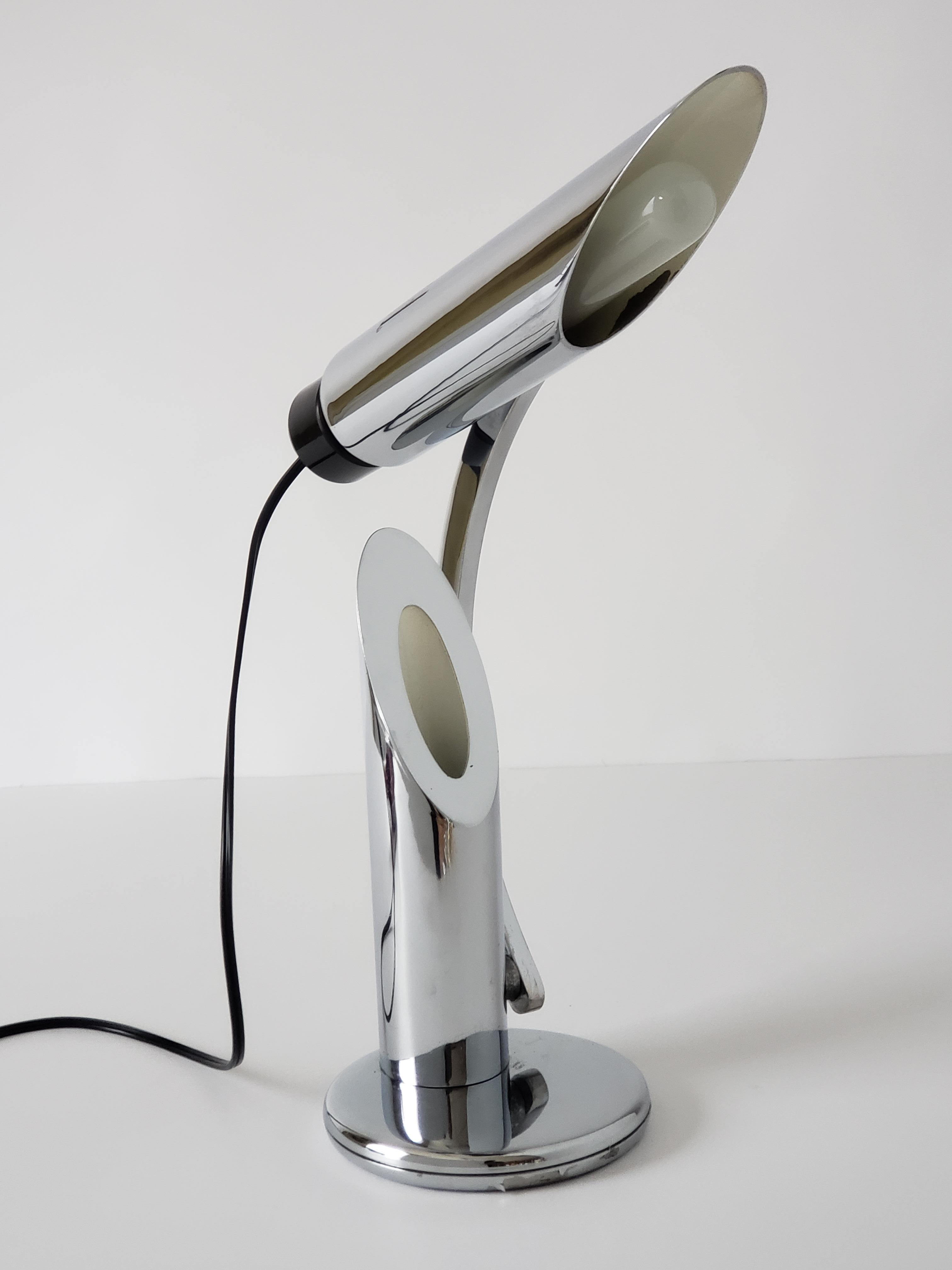 Steel 1960s Fase 'Tharsis' Chrome Table Lamp, Spain For Sale