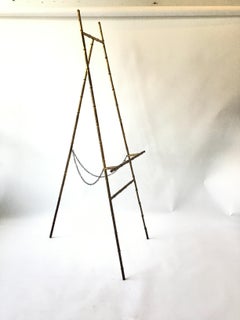 1960s Faux Bamboo Gilt Iron Easel