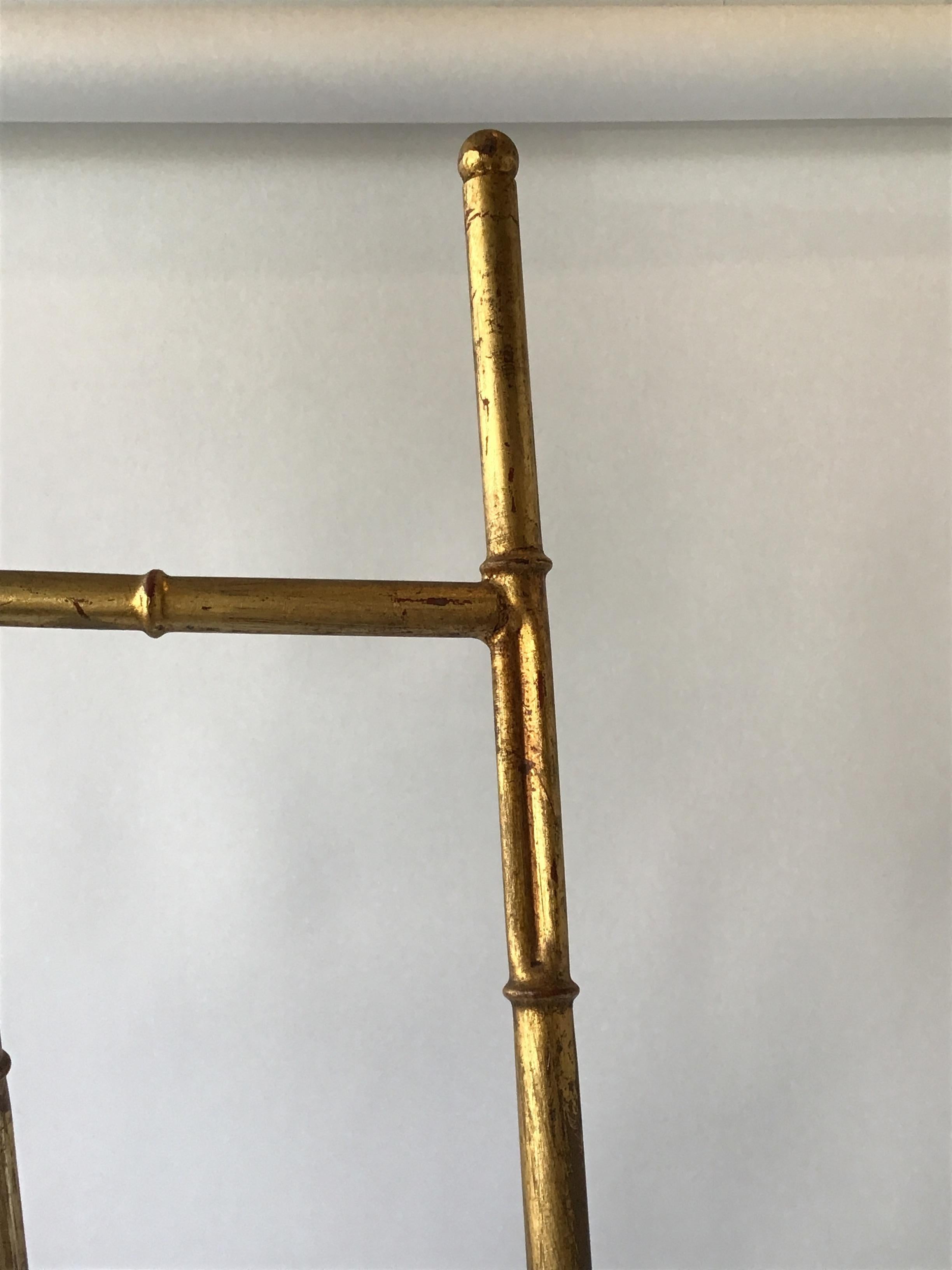 Mid-20th Century 1960s Faux Bamboo Gilt Iron Easel For Sale
