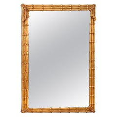 1960s Faux Bamboo Gilt Mirror